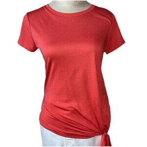 Simply Vera Wang Women's Coral Short Sleeved T-shirt Tie Waist Accent XS New Tag
